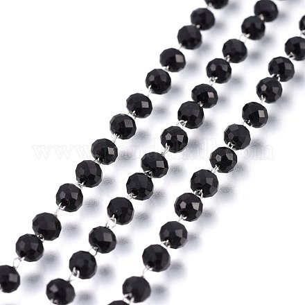 Chaînes de perles en verre manuels GLAA-P043-02-1