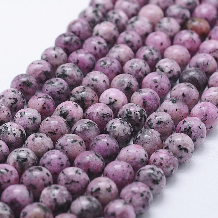 Brins de perles de larvikite naturelles G-E443-A28-1