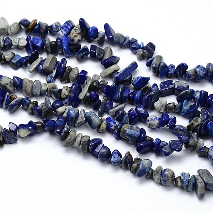 Fili di perle di diaspro macchia blu naturale G-O049-B-37-1