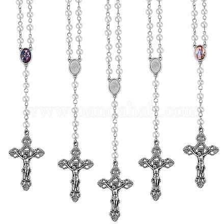 5 collana di perline rosario NJEW-SW00017-1