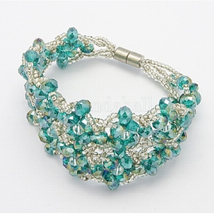Fashion Glass Bracelets X-BJEW-N142-13-1