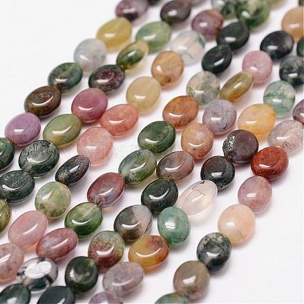 Natural Indian Agate Beads Strands G-N0173-02-6x8mm-1