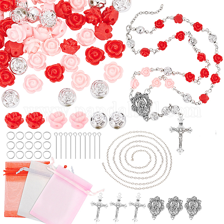 Wholesale PH PandaHall Rosary Necklace Cross Charms Rosary Making