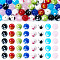 40Pcs 8 Colors Handmade Lampwork Beads, Round with Paw Print, Mixed Color, 12mm, 5pcs/color