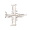Zinc Alloy Crystal Rhinestone Brooch, Airplane, Platinum, 42x41mm