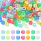 200Pcs 8 Colors Transparent & Luminous Plastic Beads, Frosted, Pony Beads, Glow in the Dark, Barrel, Mixed Color, 9x6mm, Hole: 3.8mm, 25pcs/color