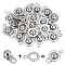20Pcs 201 Stainless Steel Snap Clasps, Stainless Steel Color, 15x9x5mm, Hole: 1.5~1.8mm