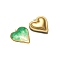 Stainless Steel Enamel Pendants, Heart, Golden, Lime Green, 31x29mm, Hole: 2mm