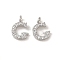 Initial Letter Brass Micro Pave Cubic Zirconia Pendants, Letter G, 9~10x4~10x1.5~2mm, Hole: 1.5mm