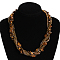 Tiger Eye Multi-strand Necklaces, with Glass Beads and Lobster Clasps, 17.71 inch~18.11 inch