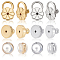 36Pcs Brass Ear Nuts, with Silicone, Mixed Color, 7~12x7~8x5~6.5mm, Hole: 0.7~0.8mm