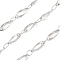 Rack Plating Brass Oval Link Chains, Soldered, with Spool, Platinum, 9.5x3.5x0.5mm, about 32.81 Feet(10m)/Roll