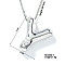 Brass Pave Clear Cubic Zirconia Shiny Balloon Letter Pendant Necklaces, Hip-hop Rock Necklaces, Platinum, Letter Y, 15.75 inch(40cm)