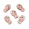 Handmade Porcelain Beads, Fish, Famille Rose Porcelain, Rosy Brown, 19x11~12x7.5~8mm, Hole: 2mm