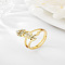 Brass Micro Pave Cubic Zirconia Finger Rings, for Women, Letter L, US Size 3(14mm)