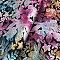 PVC Leather Fabric, Craft Supplies, Flower Pattern, Black, 330x198x0.7mm