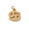 304 Stainless Steel Charms, with Jump Ring, Golden, Constellation Charm, Cancer, 10.5x9.5x1.5mm, Hole: 3mm