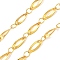 Rack Plating Brass Oval Link Chains, Soldered, with Spool, Golden, 9.5x3.5x0.5mm, about 32.81 Feet(10m)/Roll