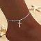 Alloy Chain Anklets for Women, Platinum, 8-1/4 inch(21cm)