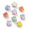 Flat Round Opal Sew On Rhinestones, Multi-Strand Links, K9 Glass Rhinestone with Brass Prong Settings, Mixed Color, Platinum, 8x6mm, Hole: 0.8mm