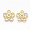 201 Stainless Steel Filigree Joiners, Flower, Golden, 16x16.5x1mm, Hole: 2.5mm