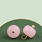 Resin Pendants, Rondelle, Imitation Jade, Pearl Pink, 13.5x10mm