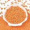 Opaque Baking Painted Glass Beads, Round, Dark Orange, 4~4.5x3.5~4mm, Hole: 0.9~1mm, about 4500pcs/pound