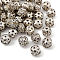 Brass Rhinestone Beads, Long-Lasting Plated, Rack Plating, Cadmium Free & Lead Free, Round, Platinum, 8x7.5mm, Hole: 0.9mm
