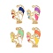 Alloy Enamel Rhinestone Pendants, Rack Plating, Surfer Girl Charms, Cadmium Free & Nickel Free & Lead Free, Golden, Mixed Color, 30x18.5x14.5mm, Hole: 2mm