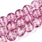 Handmade Foil Glass Beads Strands, Round, with Stripe, Pale Violet Red, 9.5~10.5mm, Hole: 1.2~1.6mm, about 38~40pcs/strand, 14.17~15.35 inch(36~39cm)