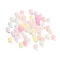 Plastic Beads, AB Color Plated, Round, Mixed Color, 6mm, Hole: 1mm, about 4165pcs/500g