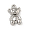 Non-Tarnish 304 Stainless Steel Pendants, Bear Charms, Stainless Steel Color, 22x13.5x6.5mm, Hole: 2mm
