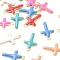 304 Stainless Steel Enamel Charms, Golden. Mixed Colors, Cross, 10x6x1.5mm, Hole: 0.8mm