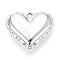 Acrylic Pendants, Heart Charms, Silver, 30.5x34.5x8~8.5mm, Hole: 2.5mm