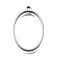 304 Stainless Steel Pendants, Oval, 35x22.5x3mm, Hole: 2mm