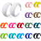 15 Pairs 15 Colors Acrylic Stud Earrings, C-Shaped, Platinum, Mixed Color, 37x15mm, 1 pair/color
