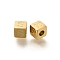Ion Plating(IP) 304 Stainless Steel Beads, Cube with Letter, Real 14K Gold Plated, Letter S, 5x5x5mm, Hole: 2mm