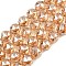 Transparent Electroplate Glass Beads Strands, Faceted, Round, Peru, 9.5~10mm, Hole: 1.2mm, about 59pcs/strand, 22.05''(56cm)