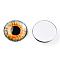 Glass Cabochons, Half Round with Eye, Orange, 20x6.5mm