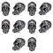 10Pcs Brass Beads, Skull, Gunmetal, 11x8x6mm, Hole: 1.6mm