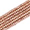 Electroplate Non-magnetic Synthetic Hematite Beads Strands, Grade AA, Long-Lasting Plated, Faceted, Rondelle, Rose Gold Plated, 3x2mm, Hole: 0.8mm, about 182pcs/strand, 15.7 inch(40cm)