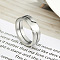304 Stainless Steel Finger Rings, Slit Steel Rings, Stainless Steel Color, US Size 10(19.8mm)