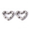 Non-Tarnish 304 Stainless Steel Linking Rings, Heart, Stainless Steel Color, 13x15x2.5mm, Inner Diameter: 5X9.5mm