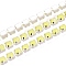 Iron Rhinestone Cup Chains, with Spool, Silver, Champagne Yellow, 2~2.5x2~2.5x2~2.5mm, about 30.00 Feet(9.14m)/Roll