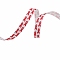 4.5M Printed Polyester Pink Ribbon Grosgrain Ribbon, for Gift Wrapping, Party Decorations, Flat, Red, 3/8 inch(10mm), about 4.92 Yards(4.5m)/Roll