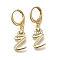 Brass Clear Cubic Zirconia Hoop Earrings, Real 18K Gold Plated, Letter Z, 30.5mm, pendants: 17x9x2mm