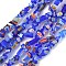 Handmade Millefiori Lampwork Beads Strands, Nuggets, Blue, 2~7x4~7x3~6mm, Hole: 1mm, 33.86''(86cm)