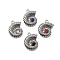 304 Stainless Steel Micro Pave Rhinestone Pendants, Shell Shape Charms, Stainless Steel Color, Mixed Color, 17x13.5x5mm, Hole: 1.4mm