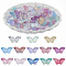 200Pcs Transparent Spray Painted Glass Beads, Butterfly, Mixed Color, 8x15x4.5mm, Hole: 1mm