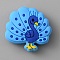 Food Grade Eco-Friendly Silicone Beads, Peacock, Deep Sky Blue, 27x27.5x9.5mm, Hole: 2.3mm